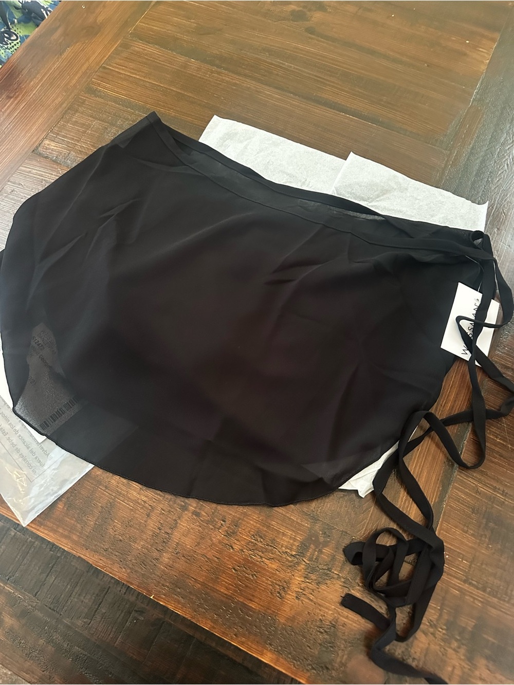 Weissman Dancewear Georgette Tie Waist Wrap Skirt Black large 12/14 Ballet Dance - Picture 4 of 4